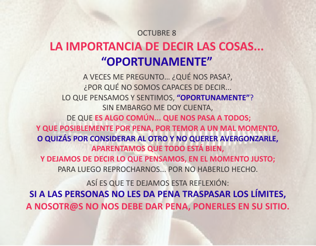 La importancia de decir las cosas...